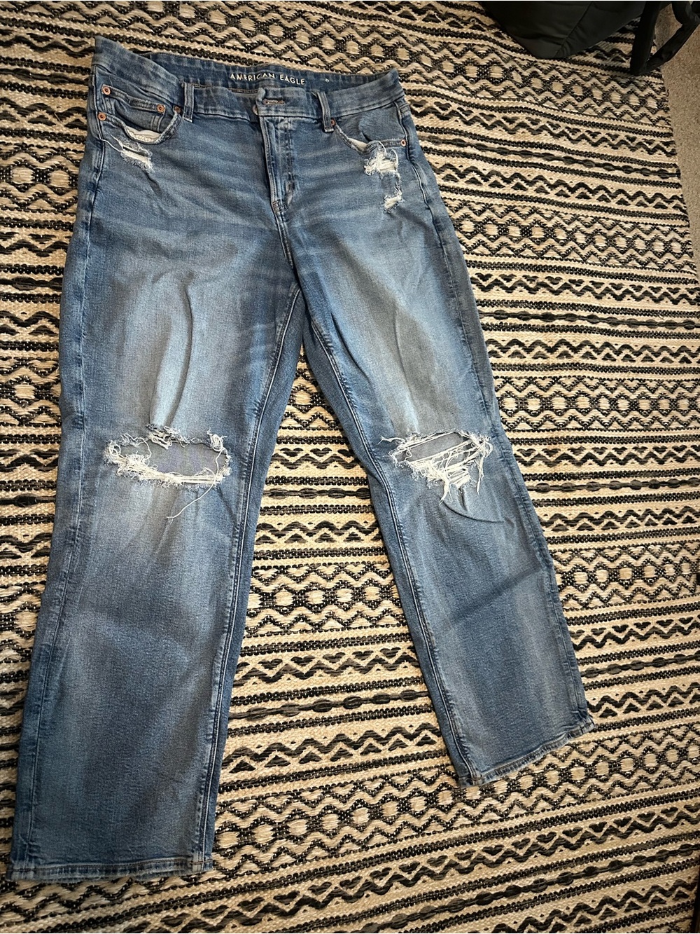 American Eagle Outfitters Distressed Light Blue Boyfriend Jeans
